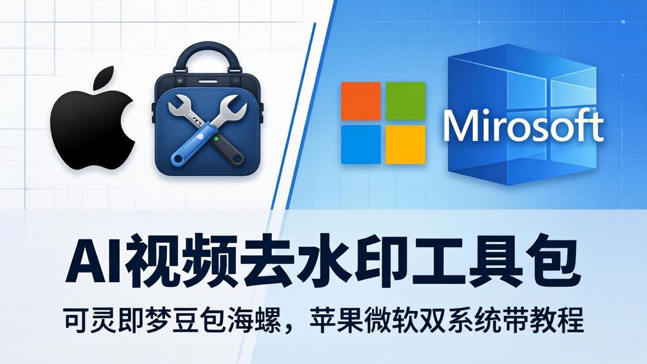 AI视频去水印工具包：可灵即梦豆包海螺，苹果微软双系统带教程-52项目站