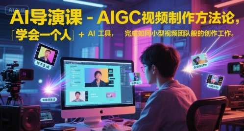 AI导演课-AIGC视频制作方法论，学会一个人+AI工具，完成如同小型视频团队般的创作工作，实现导演梦-52项目站
