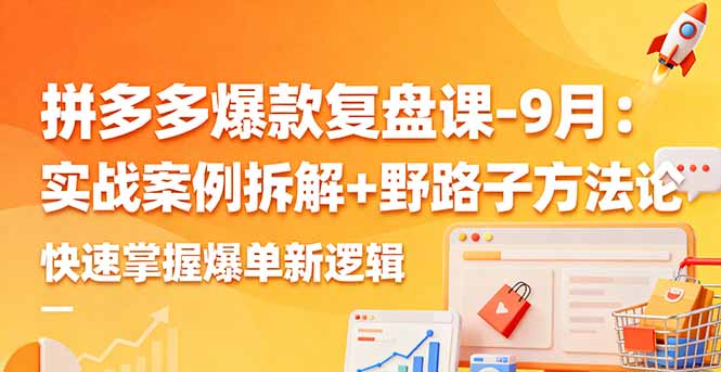 拼多多爆款复盘课-9月：实战案例拆解+野路子方法论，快速掌握爆单新逻辑-52项目站