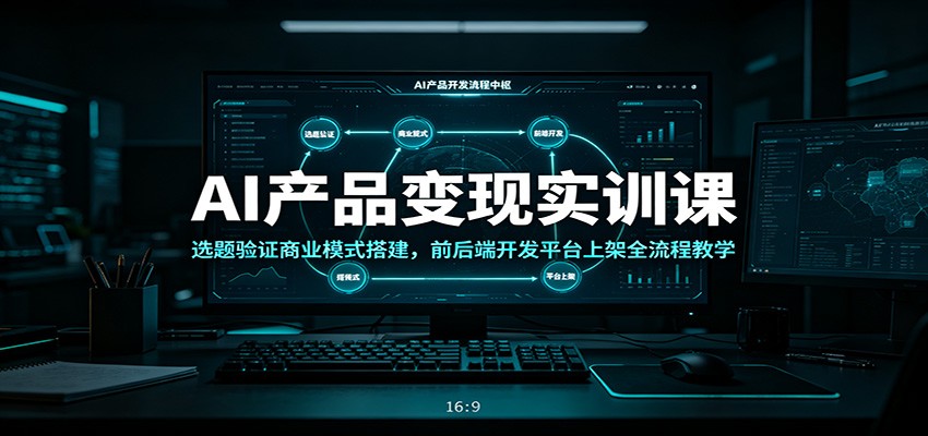 AI产品变现实训课：选题验证商业模式搭建，前后端开发平台上架全流程教学-52项目站