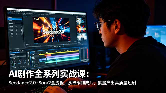 AI剧作全系列实战课:Seedance2.0+Sora2全流程,从改编到成片,批量产出高质量短剧-52项目站