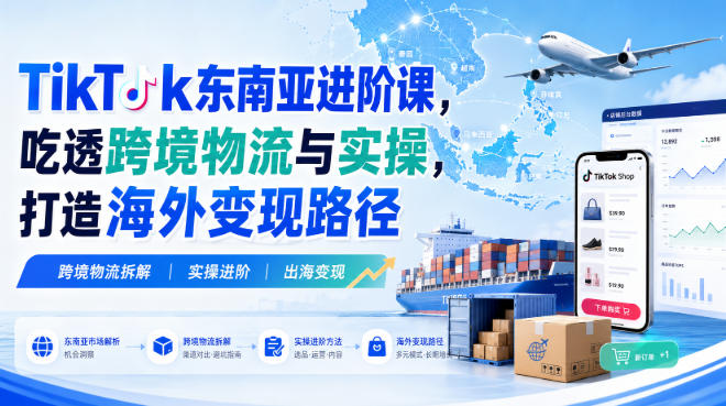 TikTok东南亚进阶课，吃透跨境物流与实操，打造海外变现路径-52项目站