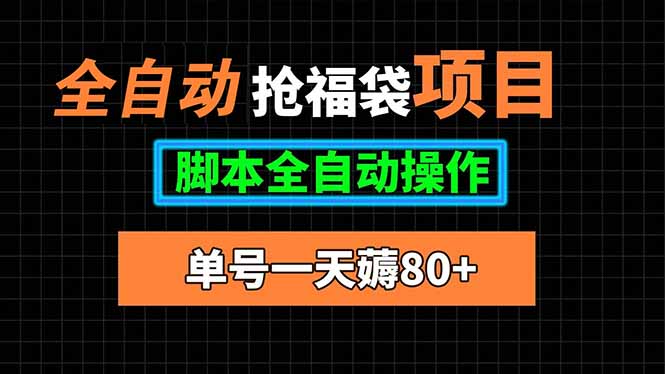 全自动抢福袋项目，单号一天80+脚本全自动操作-52项目站