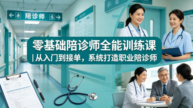 零基础陪诊师全能训练课｜从入门到接单，系统打造职业陪诊师-52项目站