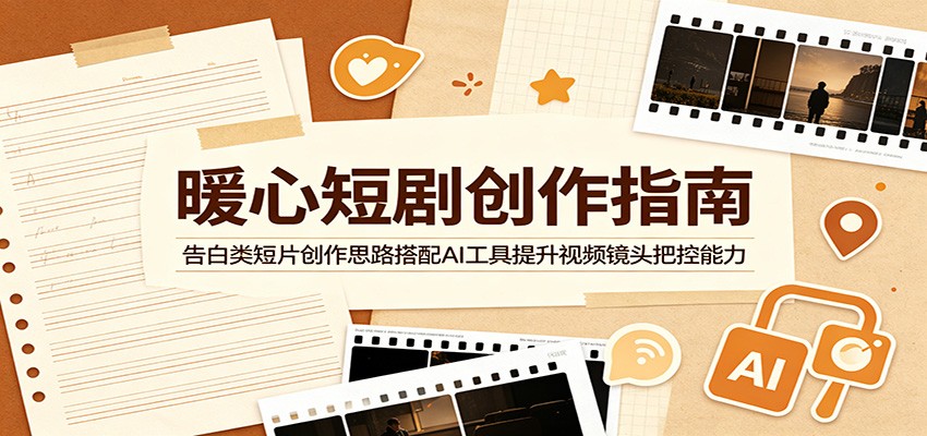 暖心短剧创作指南:告白类短片创作思路搭配AI工具提升视频镜头把控能力-52项目站