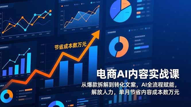 电商AI内容实战课，从爆款拆解到转化文案，AI全流程赋能，解放人力，单月节省内容成本数万元-52项目站