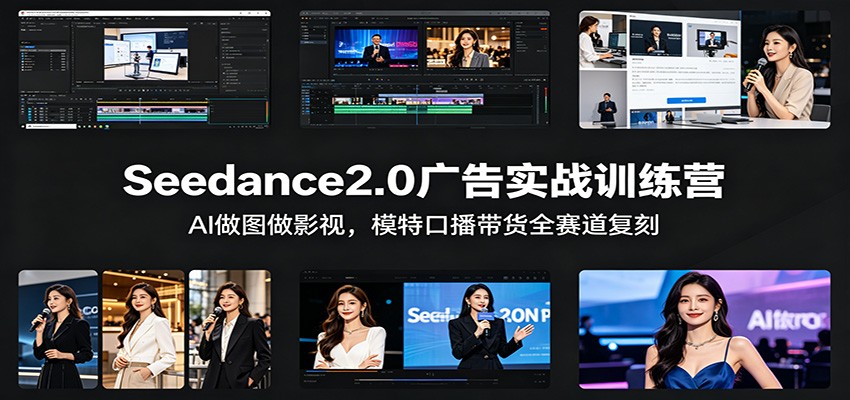 Seedance2.0广告实战训练营：AI做图做影视，模特口播带货全赛道复刻-52项目站