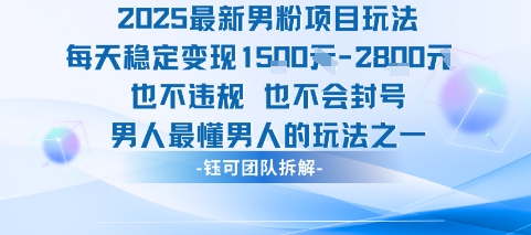 2025最新男粉项目玩法每天变现1k+也不违规也不会封号男人最懂男人的玩法-52项目站