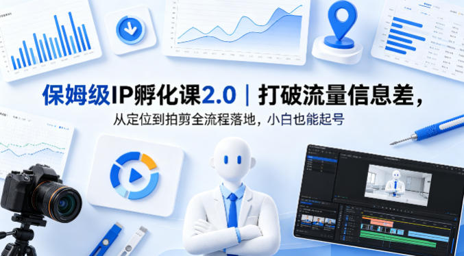 保姆级IP孵化课2.0｜打破流量信息差，从定位到拍剪全流程落地，小白也能起号-52项目站