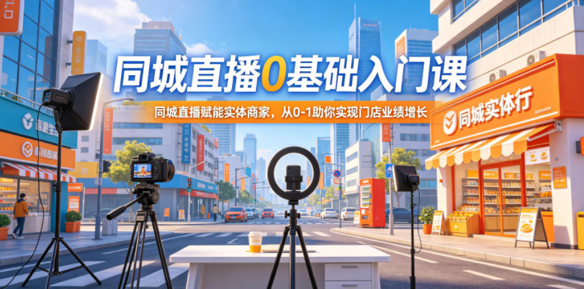 同城直播0基础入门课，同城直播赋能实体商家，从0-1助你实现门店业绩增长-52项目站