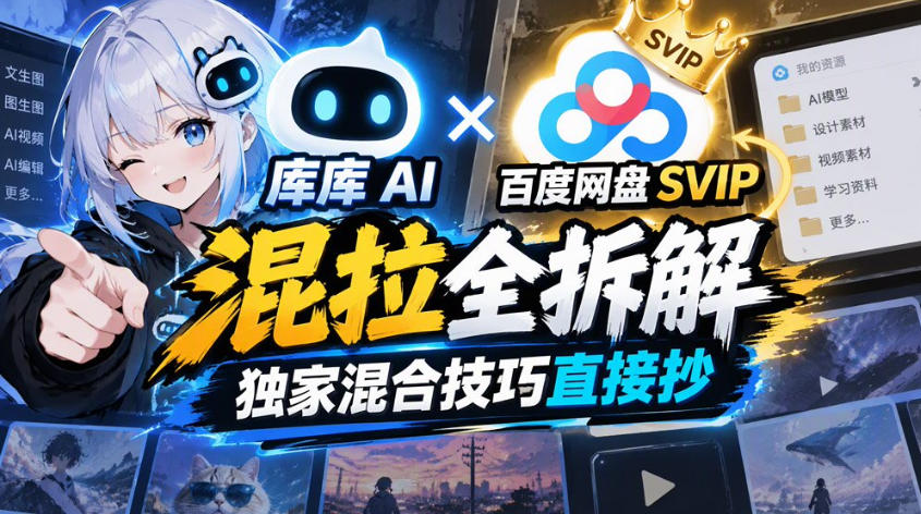 库库AI×百度网盘SVIP混拉全拆解,独家混合技巧直接抄-52项目站