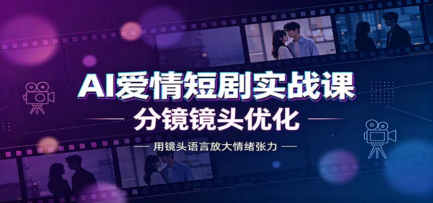 AI爱情短剧实战课：故事剧本创作，分镜镜头优化，智能体提示词-52项目站