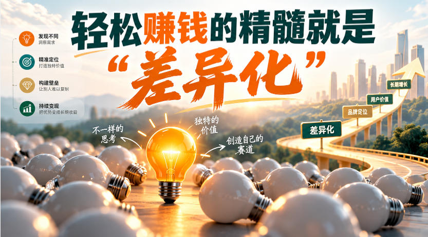 某公众号付费文章：轻松賺钱的精髓就是“差异化”-52项目站