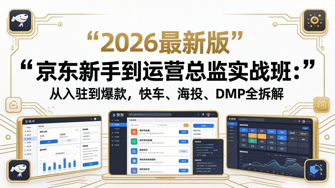 京东新手到运营总监实战班：从入驻到爆款，快车、海投、DMP全拆解，2026最新版-52项目站