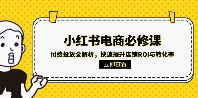 小红书电商必修课：付费投放全解析，快速提升店铺ROI与转化率-52项目站
