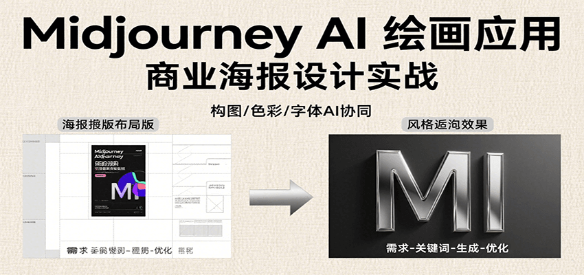 Midjourney AI绘画应用，关键词指令解析、漫画头像制作、海报设计、3D人物生成等-52项目站