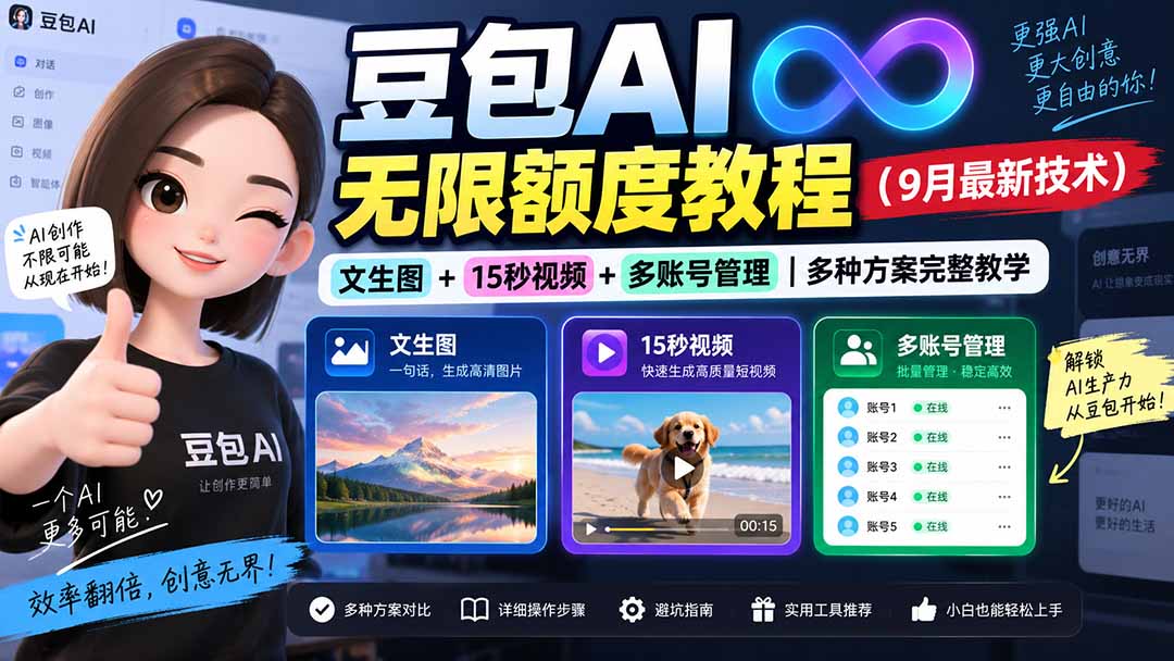 豆包AI无限额度教程(9月最新技术-52项目站
