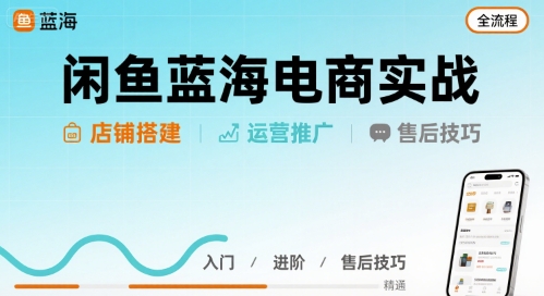 闲鱼蓝海电商实战，店铺搭建运营售后全流程-52项目站