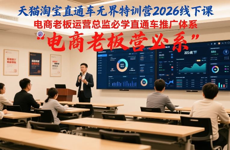 天猫淘宝直通车无界特训营2026线下课，电商老板运营总监必学直通车推广体系-52项目站