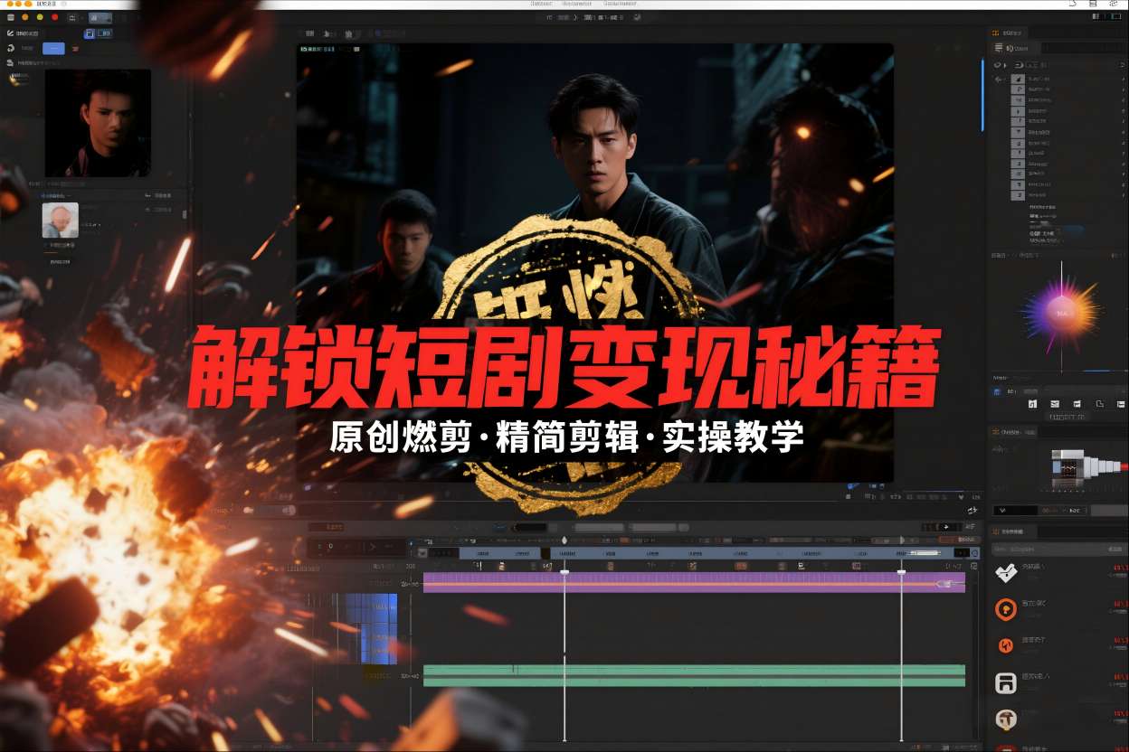 短剧拉新之原创燃剪精简剪辑实操课，解锁短剧变现秘籍-52项目站