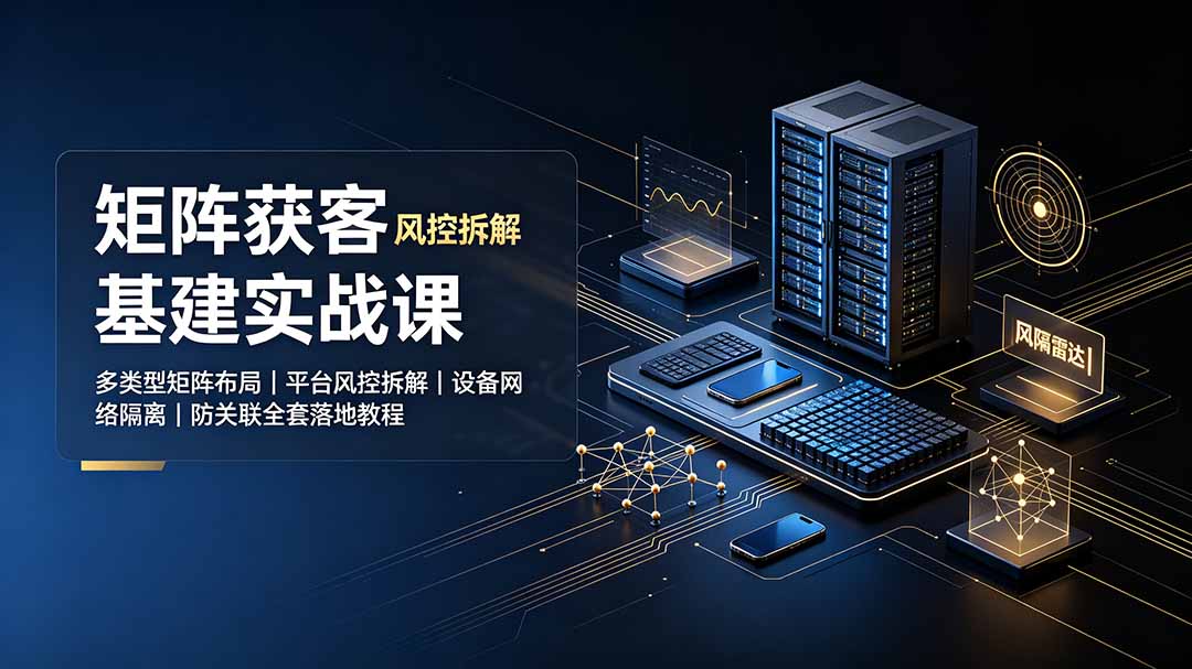 矩阵获客基建实战课：多类型矩阵布局｜平台风控拆解｜设备网络隔离｜防关联全套落地教程-52项目站