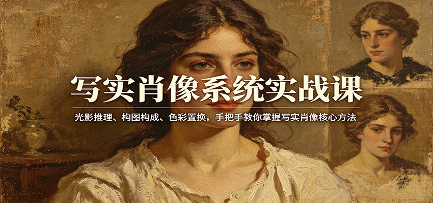 写实肖像系统实战课：光影推理、构图构成、色彩置换，手把手教你掌握写实肖像核心方法-52项目站