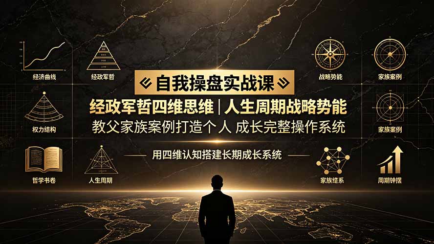 自我操盘实战课：经政军哲四维思维｜人生周期战略势能｜教父家族案例打造个人成长完整操作系统-52项目站