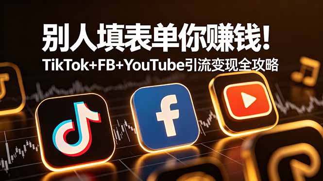 别人填表单你赚钱!TikTok+FB+YouTube 引流变现全攻略【原创双语字幕】-52项目站