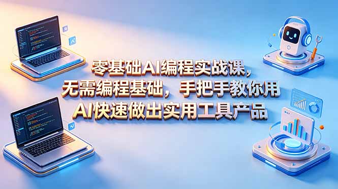 零基础AI编程实战课-更新,无需编程基础,手把手教你用AI快速做出实用工具产品-52项目站
