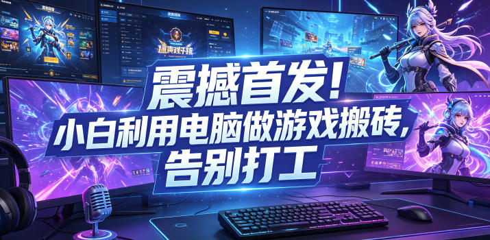 震撼首发!小白利用电脑做游戏搬砖,告别打工【揭秘】-52项目站