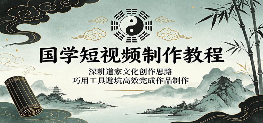 国学短视频制作教程:深耕道家文化创作思路,巧用工具避坑高效完成作品制作-52项目站
