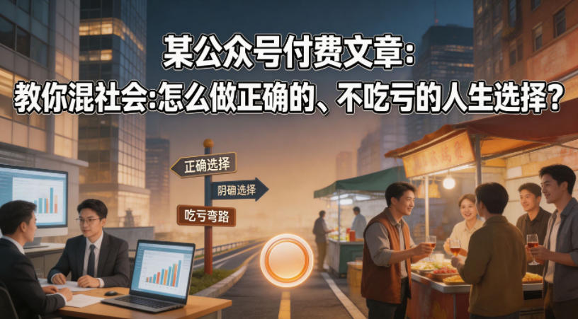 某公众号付费文章：教你混社会：怎么做正确的、不吃亏的人生选择？-52项目站