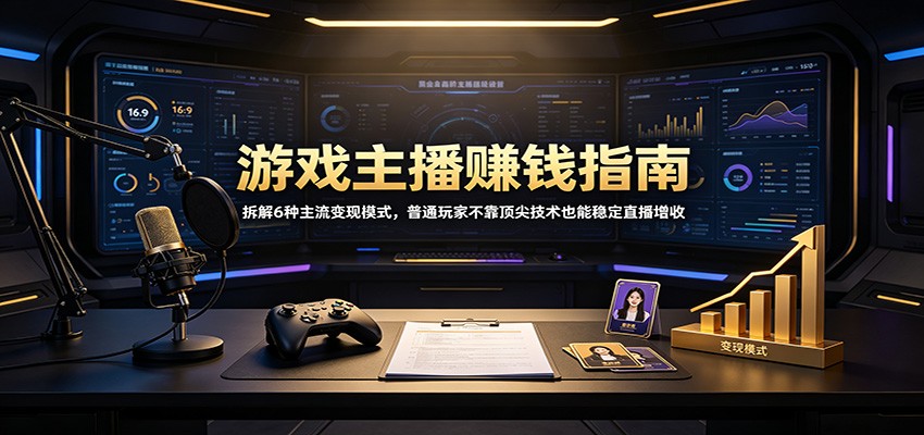 游戏主播赚钱指南：拆解6种主流变现模式，普通玩家不靠顶尖技术也能稳定直播增收-52项目站