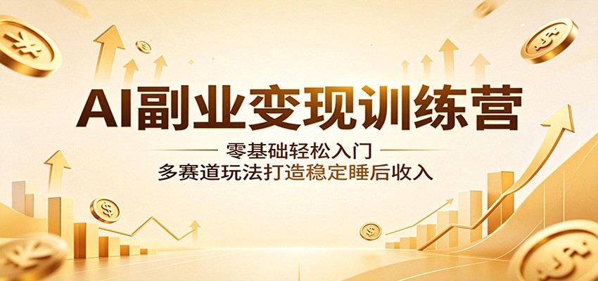 AI副业变现训练营：零基础轻松入门，多赛道玩法打造稳定睡后收入-52项目站