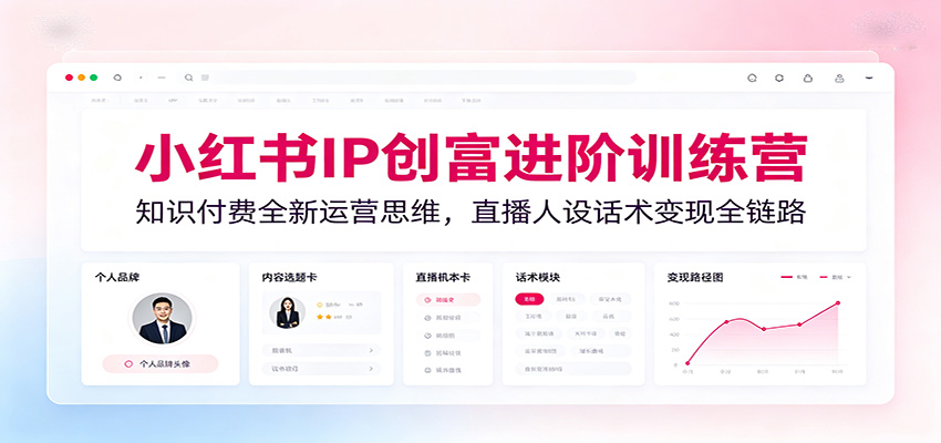 小红书IP创富进阶训练营：知识付费全新运营思维，直播人设话术变现全链路-52项目站