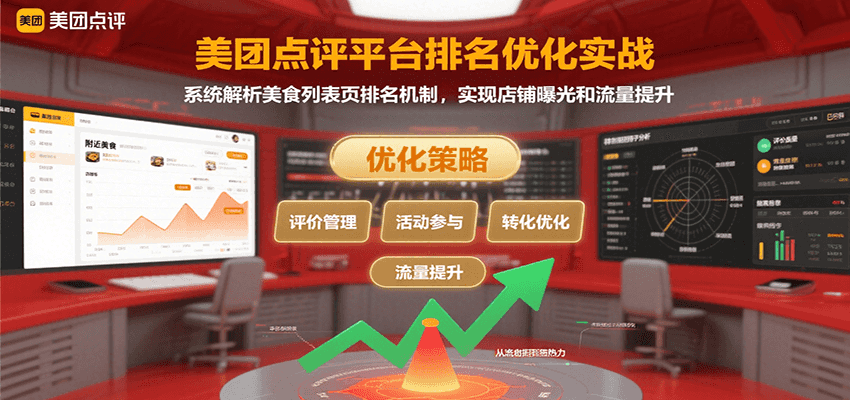 美团点评平台排名优化实战，系统解析美食列表页排名机制，实现店铺曝光和流量提升-52项目站
