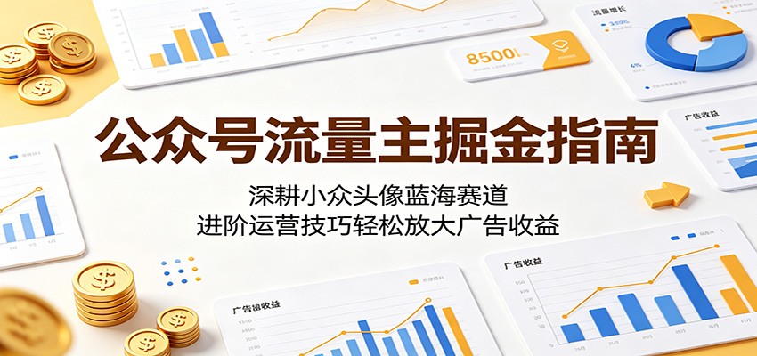 公众号流量主掘金指南:深耕小众头像蓝海赛道,进阶运营技巧轻松放大广告收益-52项目站
