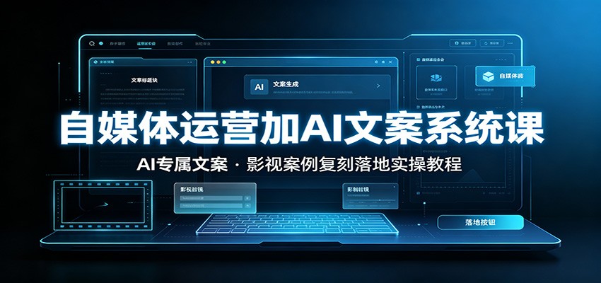 自媒体运营加AI文案系统课：：AI专属文案，影视案例复刻落地实操教程-52项目站