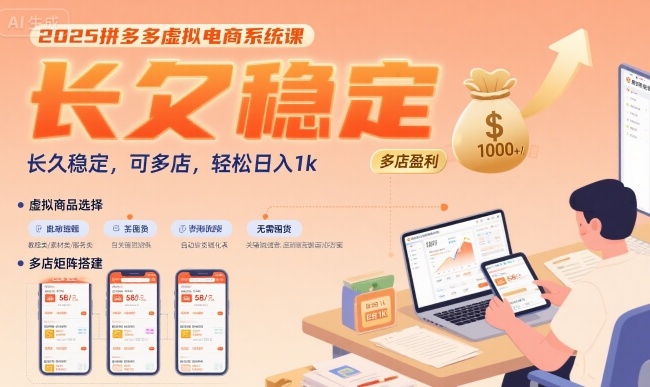 2025拼多多虚拟电商系统课，长久稳定，可多店，轻松日入1k-52项目站