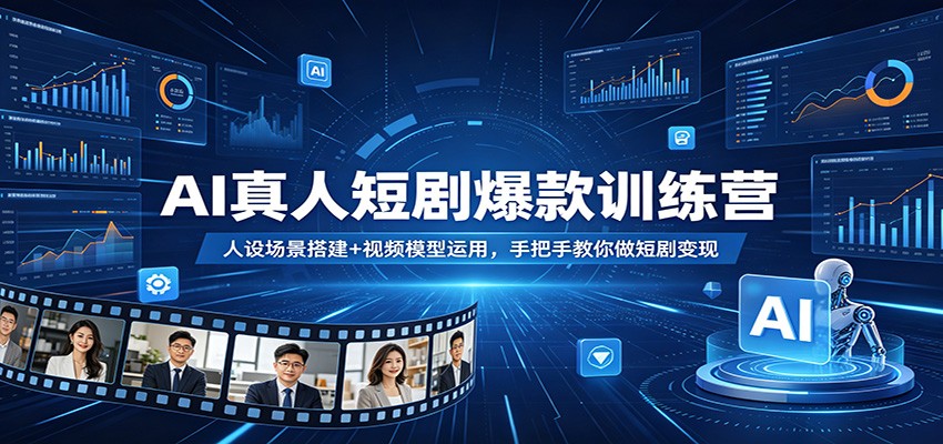 AI真人短剧爆款训练营：人设场景搭建+视频模型运用，手把手教你做短剧变现-52项目站