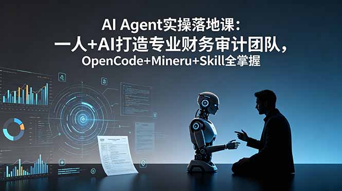 AI Agent实操落地课：一人+AI打造专业财务审计团队，OpenCode+Mineru+Skill全掌握-52项目站