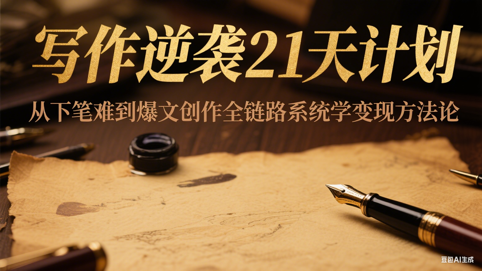 写作逆袭21天计划：从下笔难到爆文创作全链路系统学变现方法论-52项目站
