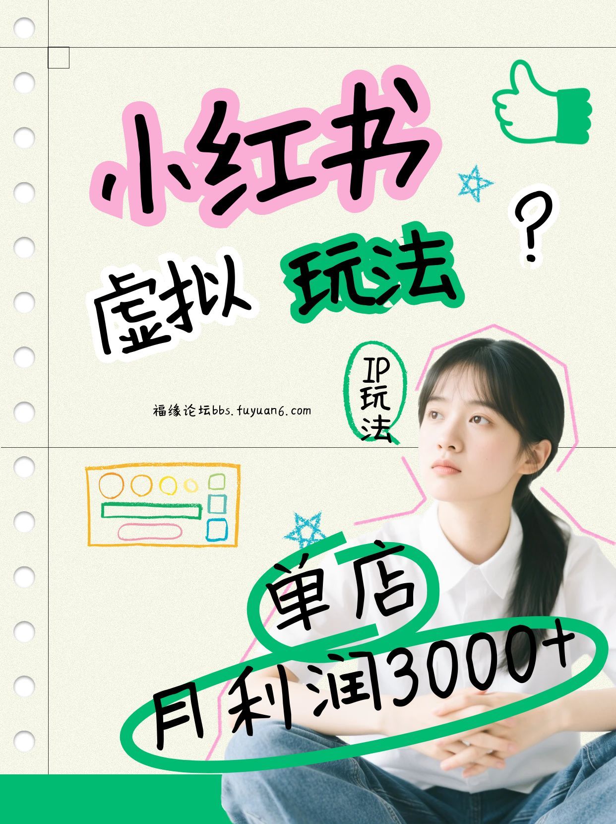 小红书虚拟玩法(铺货流和单品玩法)，单店月利润3000+，IP打法+原创商品(0违规)-52项目站
