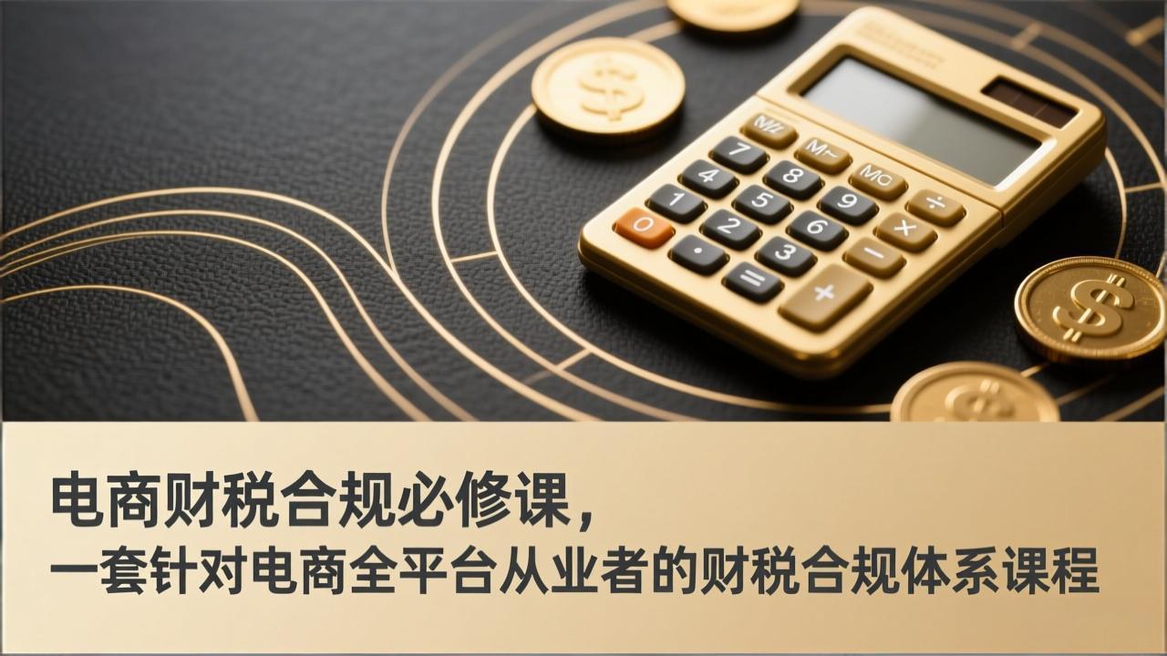 电商财税合规必修课，是一套针对电商全平台从业者的财税合规体系课程-52项目站
