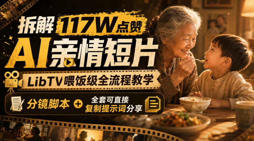 拆解117W点赞AI亲情短片，LibTV喂饭级全流程教学，分镜脚本+全套可直接复制提示词分享-52项目站