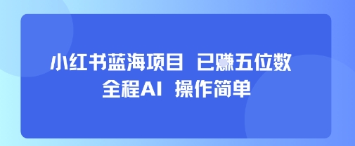小红书蓝海项目,全程AI,操作简单,已挣五位数-52项目站