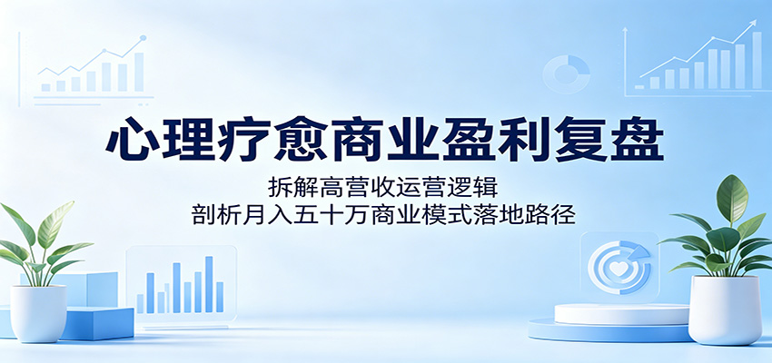 心理疗愈商业盈利复盘:拆解高营收运营逻辑,剖析月入五十万商业模式落地路径-52项目站
