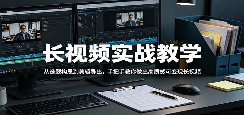 长视频实战教学，从选题构思到剪辑导出，手把手教你做出高质感可变现长视频-52项目站