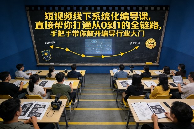 短视频线下系统化编导课，直接帮你打通从0到1的全链路，手把手带你敲开编导行业大门-52项目站