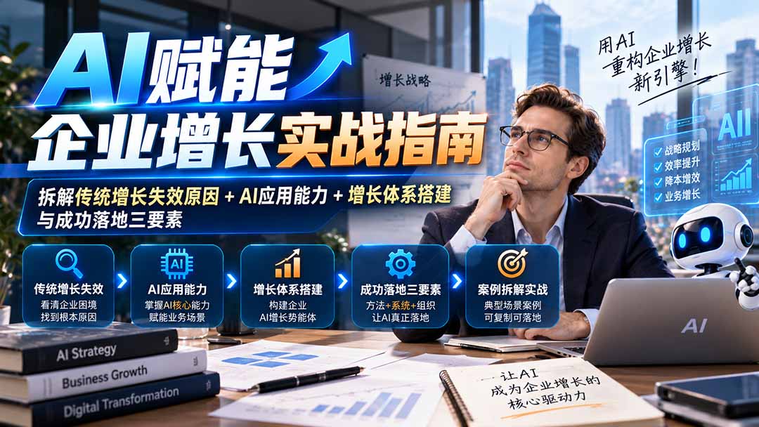 【无水印】AI赋能企业增长实战指南:拆解传统增长失效原因+AI应用能力+增长体系搭建与成功落地三要素-52项目站